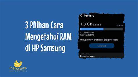 Cara Mengetahui RAM HP Samsung