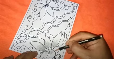 Cara Menggambar Batik Bunga