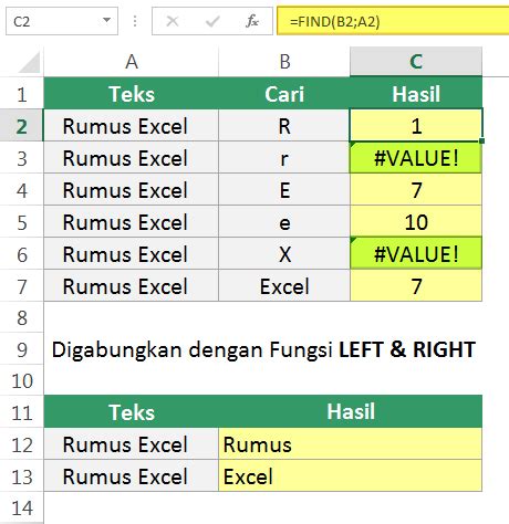 Cara Menggunakan Fungsi Find di Excel