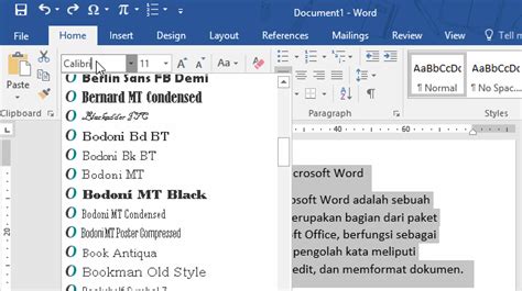 Cara Mengubah Font dan Ukuran Huruf di Microsoft Word