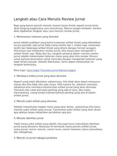 Cara Menulis Review