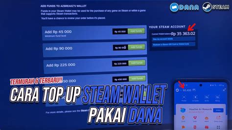 Cara Top Up Steam Wallet Dana