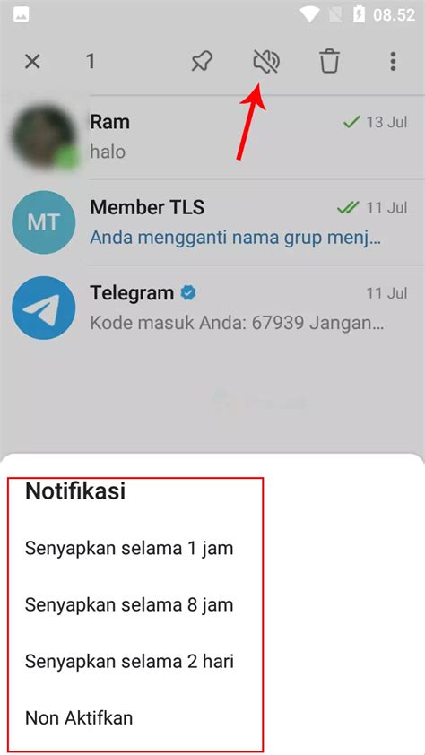 Cara mematikan notifikasi Telegram