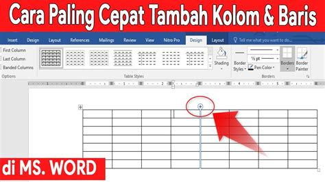 Menambahkan Kolom dan Baris pada Tabel di Word