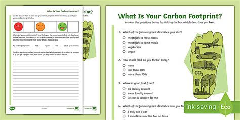 Carbon Footprint worksheet
