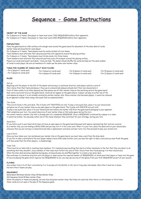 Card Game Instructions Pdf