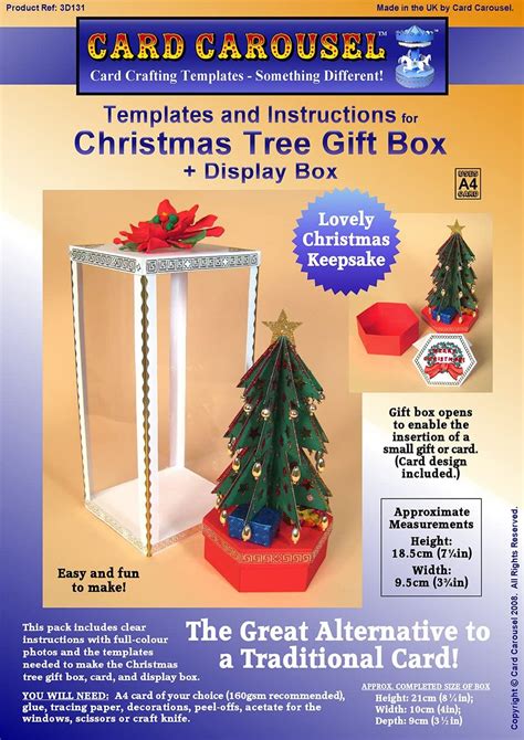 Card Making Templates For 3D Christmas Tree Gift Box & Display Box :  Amazon.co.uk: Home & Kitchen