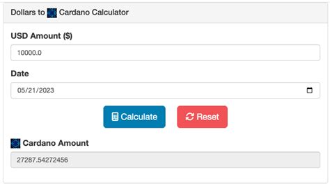 Cardano Calculator Usd