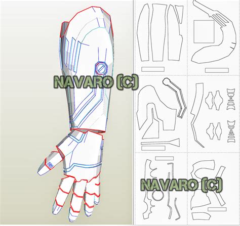 Cardboard Iron Man Arm Template