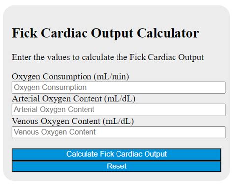 Cardiac Output Calculator