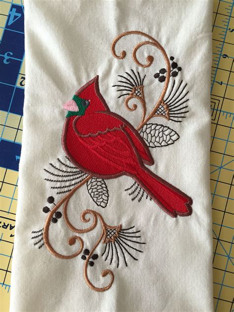 Cardinal Embroidery Pattern Free