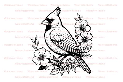 Crafting with Style: An Elegant Cardinal Outline SVG for Your Next DIY Project!