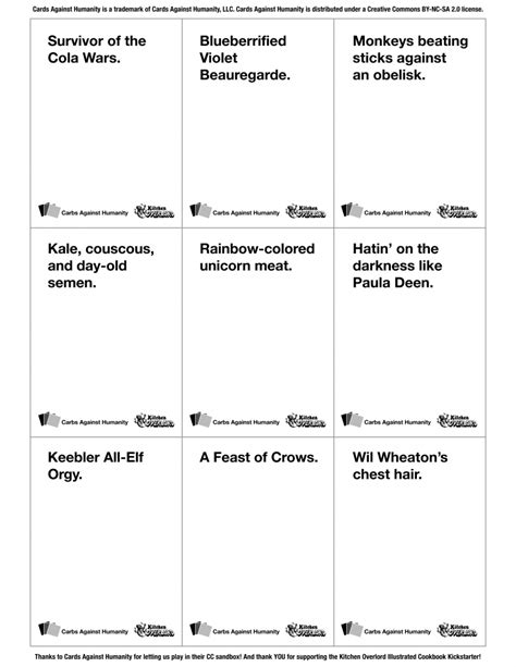 Cards Against Humanity Printables