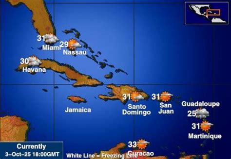 Current Caribbean Weather Map