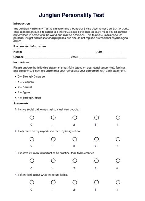 Carl Jung Personality Test Printable