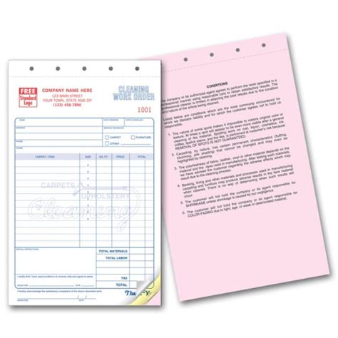 Carpet Cleaning Contract Invoice | Free Shipping