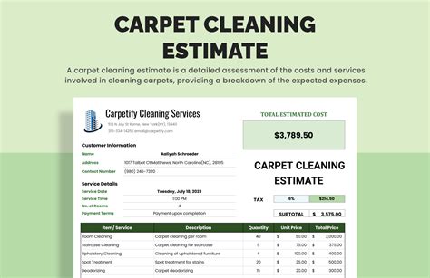 Carpet Cleaning Estimate Template