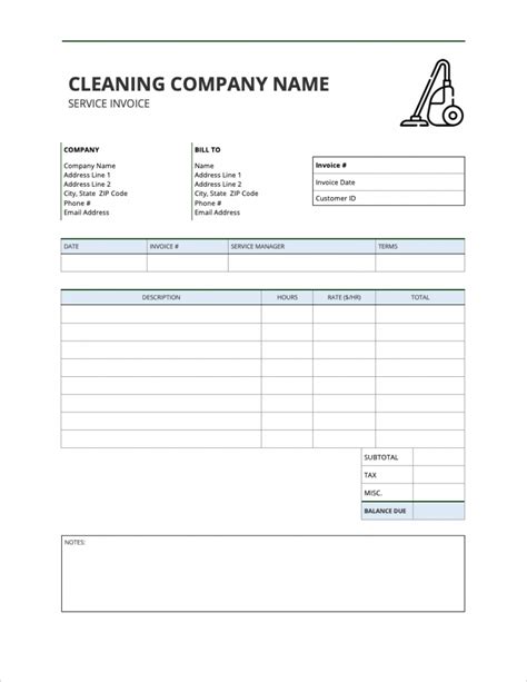 Carpet Cleaning Invoice Template Free