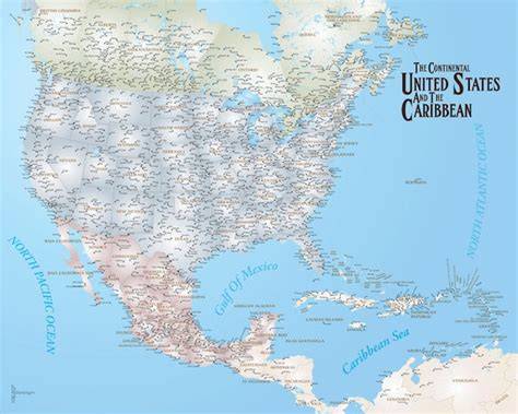 America Caribbean Political Map 1