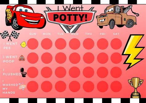 Cars Potty Training Chart