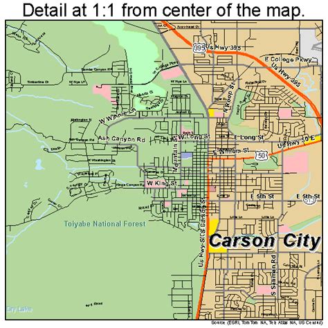 Carson City Nevada PDF Map Vector Exact City Plan detailed Street Map