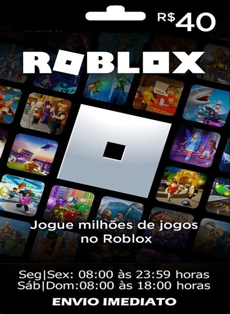 Cartão Roblox R$40 Cartão Digital Roblox Brasil