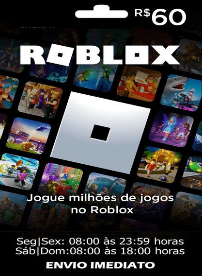 Cartão Roblox R$60 Cartão Digital Roblox Brasil
