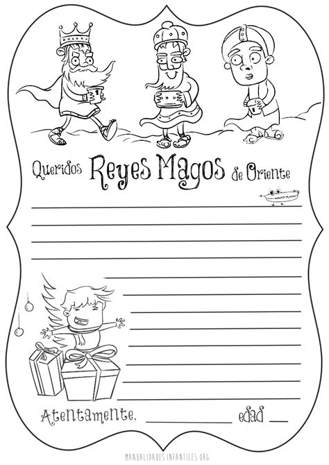 Imprimolandia Carta a los Reyes magos para imprimir