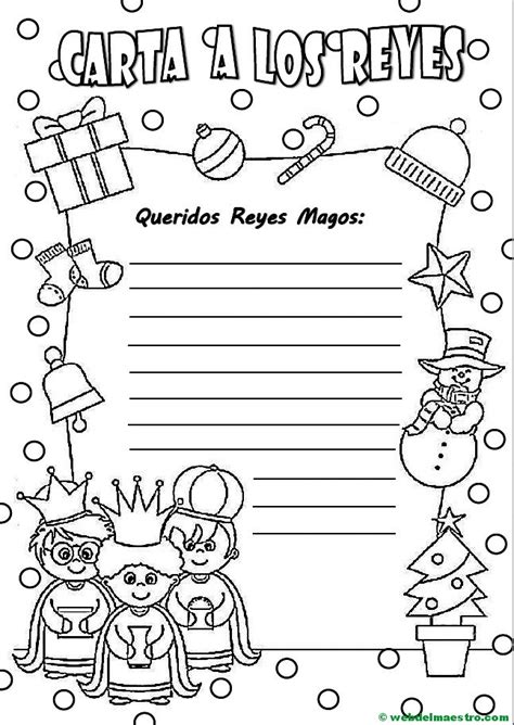 Carta de los Reyes magos para imprimir y colorear Manualidades Infantiles