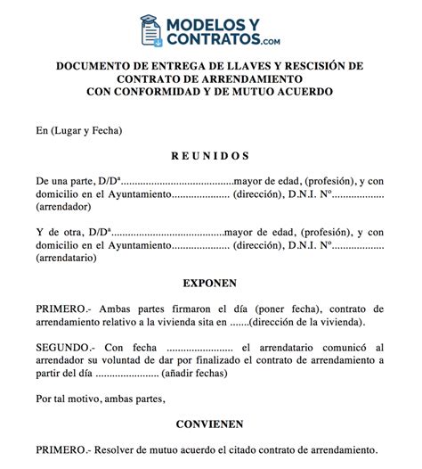 Carta de rescisión del contrato de alquiler por parte del arrendador
