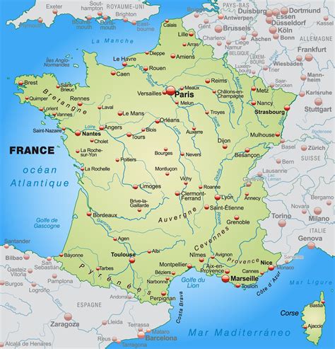 Carte De France Avec Les Villes