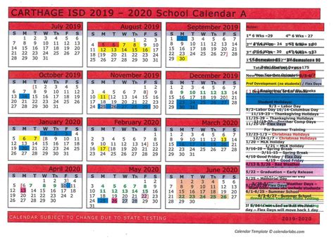 Carthage Academic Calendar