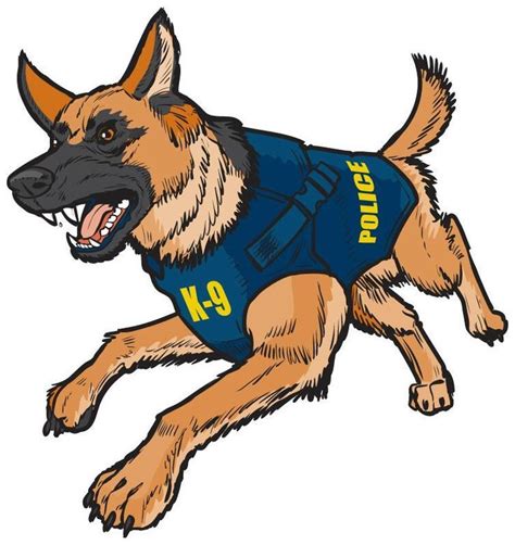 Cartoon German Shepherd Police Dog
