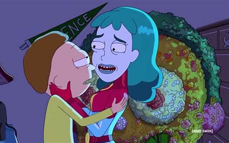 Cartoon Kiss Rick and Morty