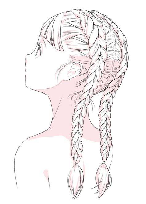 Cartoon/Anime Braided Hair Drawing