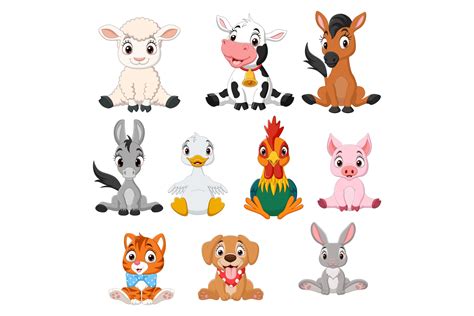Cartoon Baby Farm Animals
