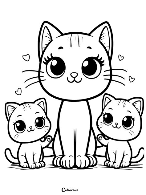 Cartoon Cat Coloring Page