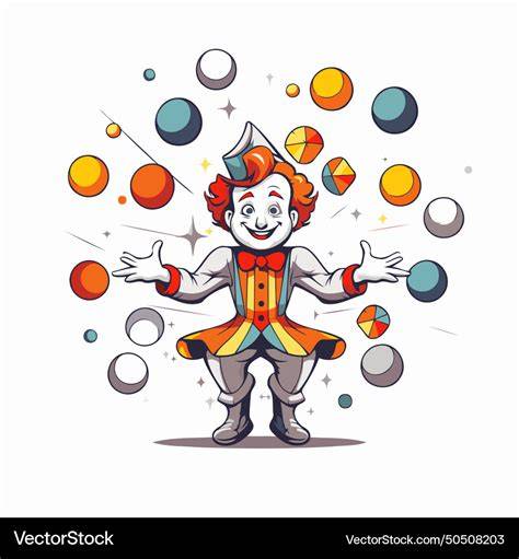 Cartoon Clown Juggling