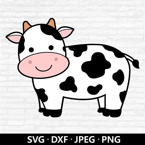 Unleash Your Creative Side with a Charming Cartoon Cow Svg - Ready for Your Next DIY Project!