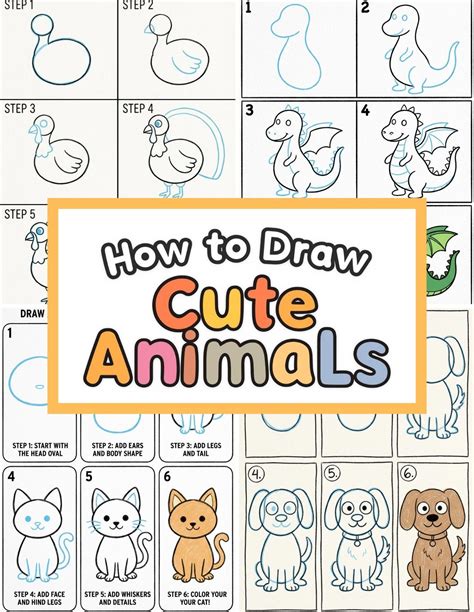Cartoon Easy Cartoon Cute Animals To Draw