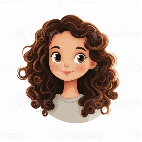 Cartoon Girl With Curly Hair