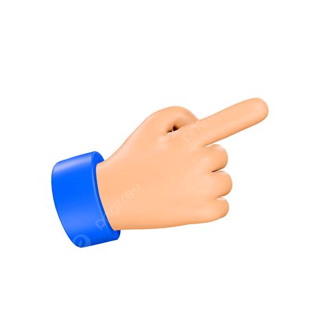 Cartoon Hand Pointing Gesture 3D PNG