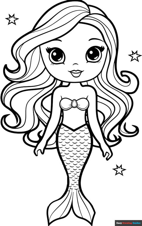 Cartoon Mermaid Coloring Page
