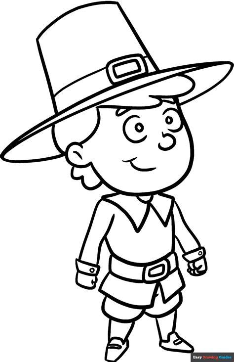 Cartoon Pilgrim Coloring Pages