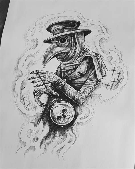 Cartoon Plague Doctor Tattoo