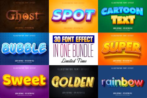 Download Cartoon Style Font Effect Bundle Vol.2 - 50+ Best Quality File Cricut SVG