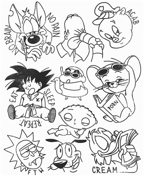 Cartoon Tattoo Drawings