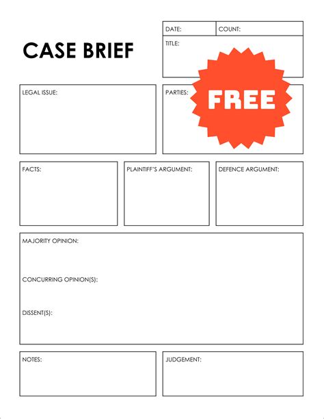 Case Brief Template Google Docs
