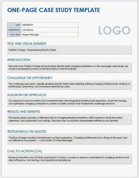 Case Study Template Examples