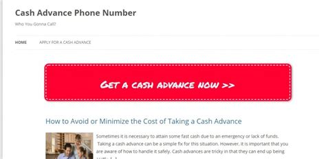 Cash Advance Phone Number